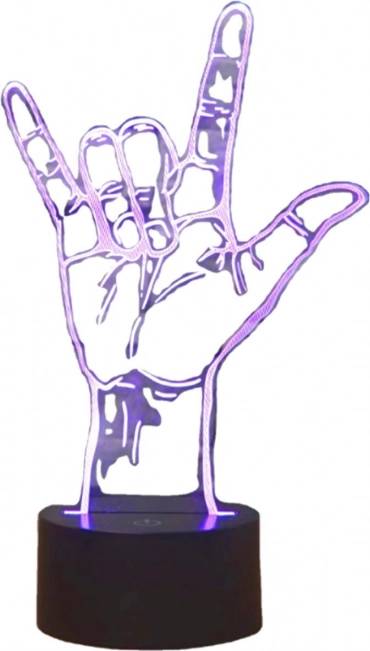 Lampička na noční stolek LED ve tvaru ruky 3D