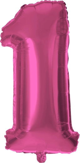 Fóliový balónek číslice 1 30 cm růžový TORO