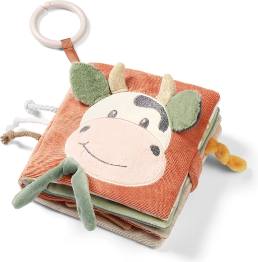 Senzorická látková knížka pro miminka Cow Bingo 0m+ BABYONO
