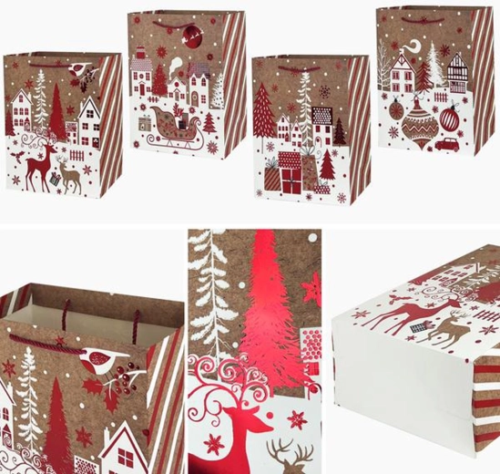 Vánoční dárková taška 14 × 17 × 7 cm – mix motivů