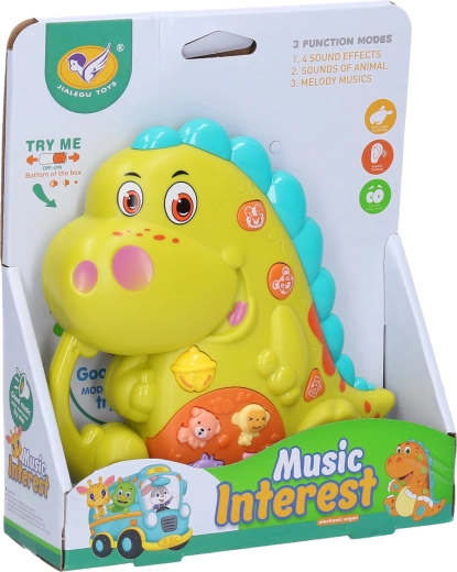 Hrající dinosaurus se světelnými a zvukovými efekty 14 cm - 1 kus