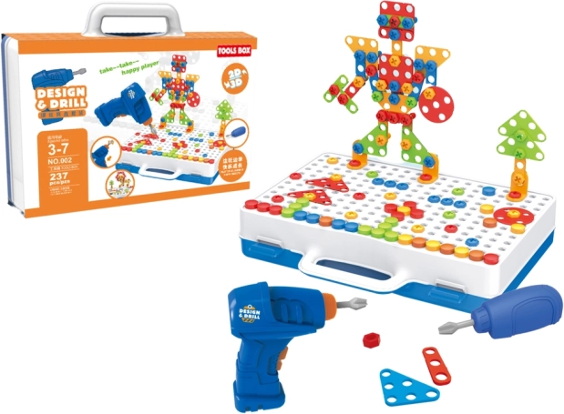 Kreativní stavebnice s vrtačkou a kufříkem