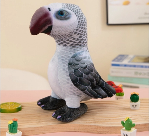 Plyšová papoušek šedý 20 cm