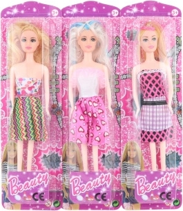 Panenka v barevných šatech 28 cm