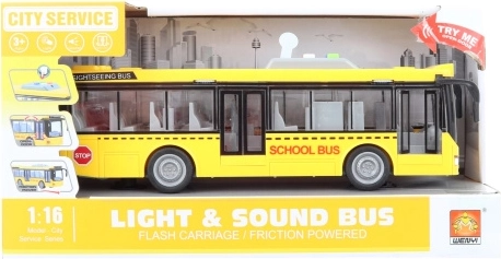 Školní autobus se světly a zvuky na setrvačník