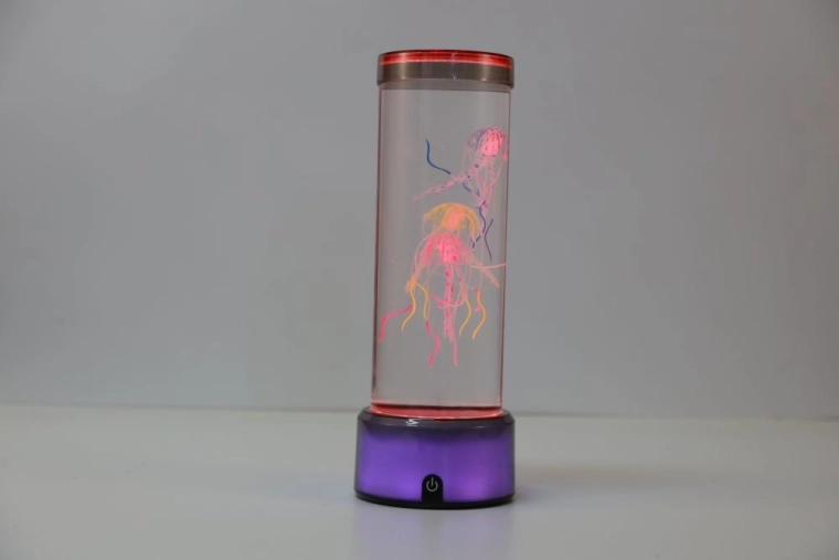 Měňicí barevná lampa s plovoucími medúzami 33 cm