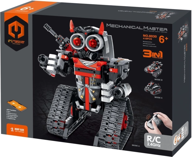 Stavebnice 3v1 programovatelný RC robot na pásech, 2,4 GHz, 432 dílků