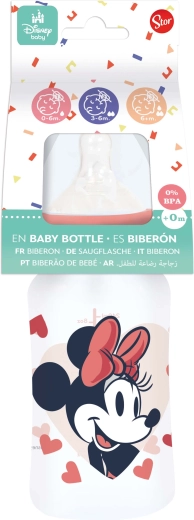 Kojenecká láhev MINNIE 240 ml s antikolikovým systémem