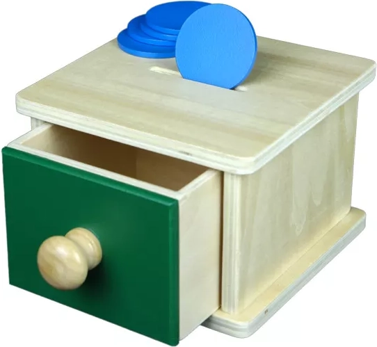 Montessori kojenecká kasička se šuplíkem - 1 kus