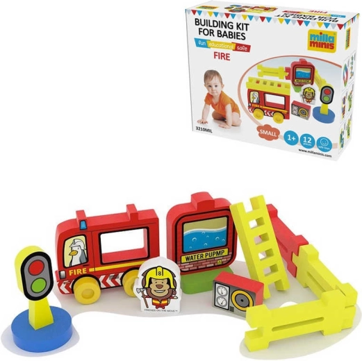 Millaminis pěnová stavebnice požární stanice baby soft 12 dílků