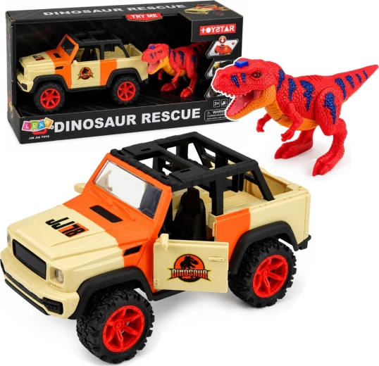 Terénní auto s dinosaurusem T-rex se světly a zvuky