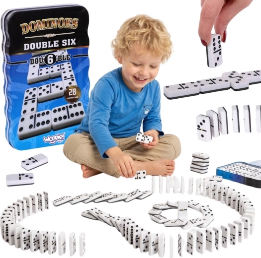 Woopie klasické domino v kovové krabičce