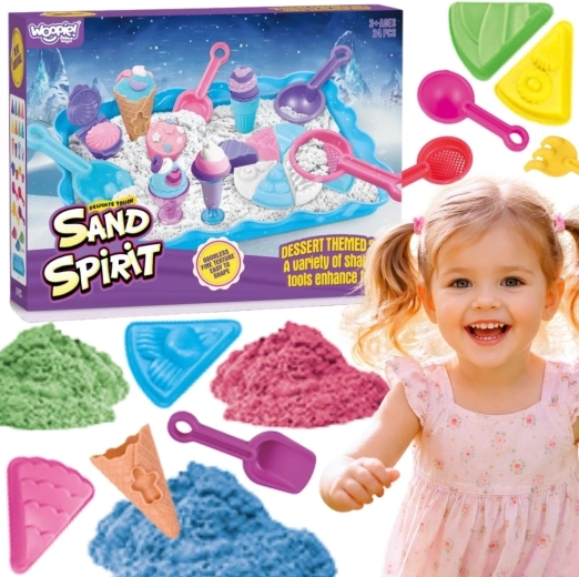 Woopie Sand Fairy kinetický písek sada zmrzlinárna a dezerty 24 dílů