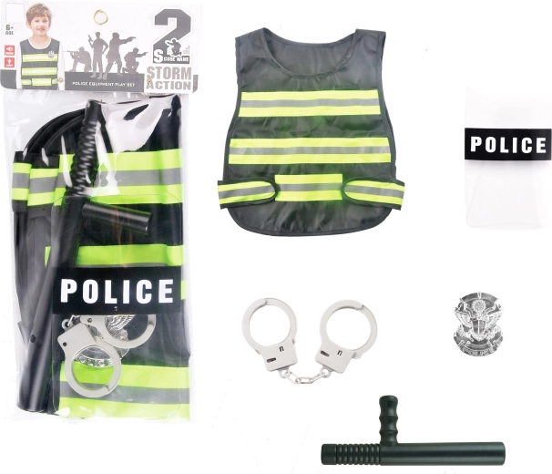 Policejní vesta s opaskem a obuškem