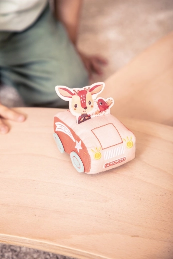 Lilliputiens natahovací plyšové autíčko s jelínkem Stellou