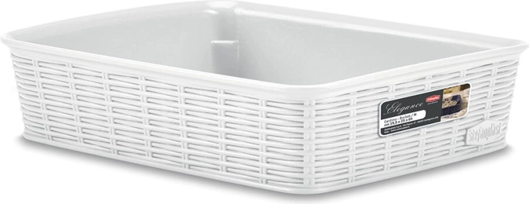 Košík Elegance bílý 25 × 19,5 × 6 cm