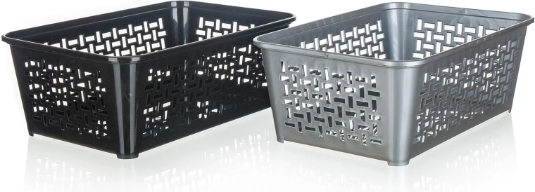 Plastový organizační košík 30 × 20 × 11 cm, mix barev