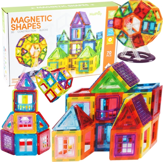 Magnetické 3D stavebnice – 70 dílků