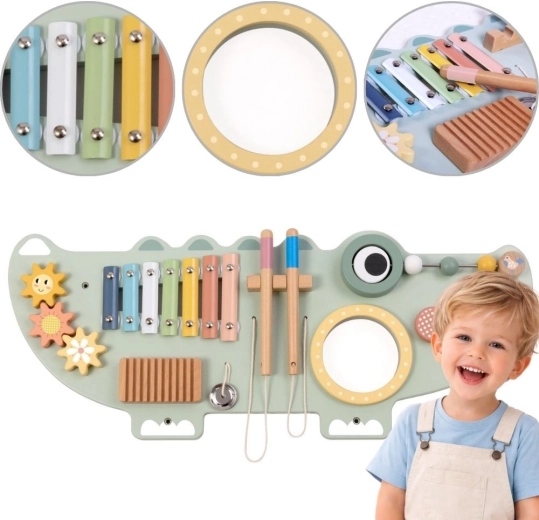 Dřevěná manipulační tabule krokodýl TOOKY TOY