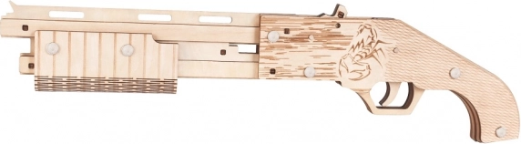 Woodcraft dřevěné 3D puzzle zbraň na gumičky Mossberg