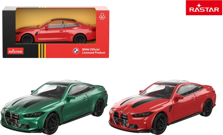 Kovové autíčko Rastar BMW M4 CS 1:43 červené - 1 kus