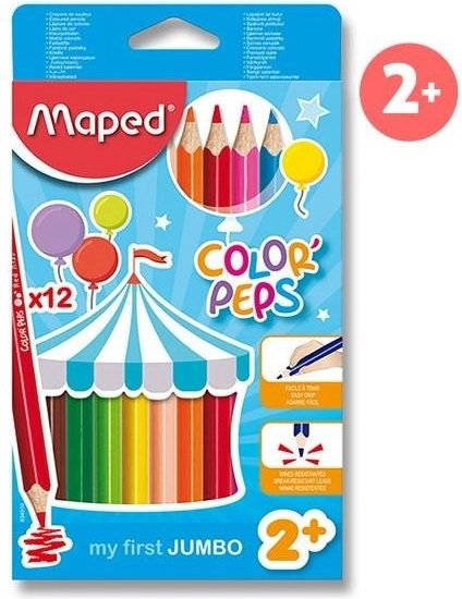 Maped pastelky trojboké jumbo Color'Peps, 12 ks