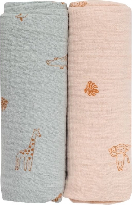 Bubaba Bio mušelínové pleny 2 ks - zelená a béžová