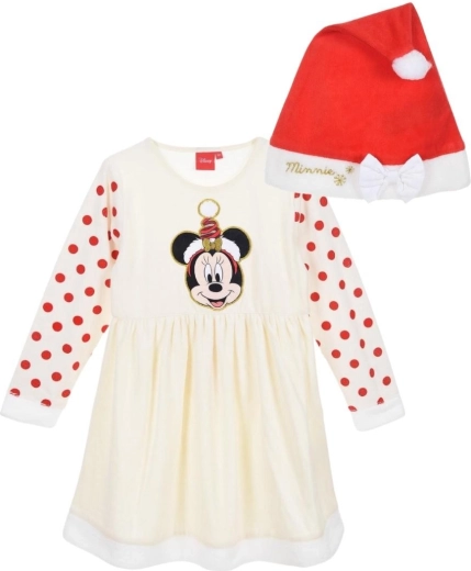 Vánoční sada šatů a čepice Minnie Mouse – Velikost 1