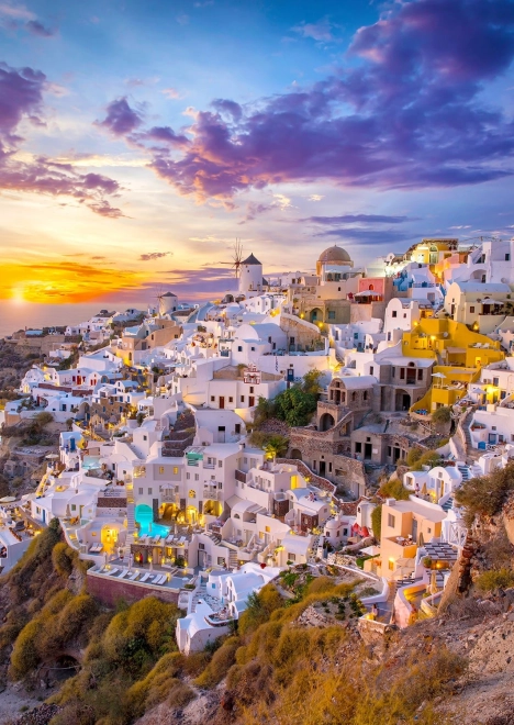 Puzzle Západ slunce nad Santorini 1000 dílků