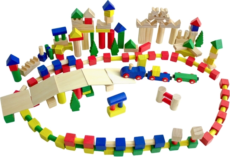 barevné dřevěné kostky 500 ks