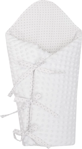 Luxusní šněrovací zavinovačka z minky NEW BABY bílá 75 × 75 cm