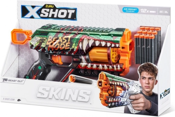 X-Shot Skins Griefer Beast Mode – pistole na pěnové šipky, 12 šipek