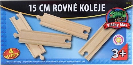 Vláčky Max rovné koleje 15 cm - 4 ks