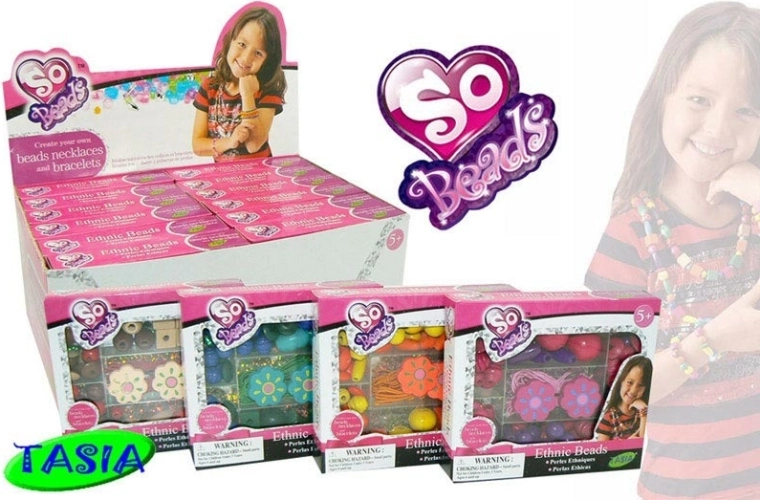 Tasia sada dřevěných korálků pro tvoření, 4 varianty