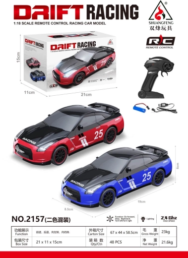 Dálkově ovládané auto na drift Racing 25 červené 1:18