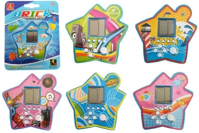 Kapesní elektronická hra Tetris v hvězdicovém tvaru – modrá