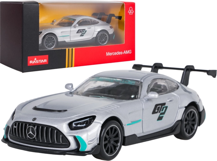 Kovový model Mercedes-AMG GT2 RASTAR v měřítku 1:43, stříbrný