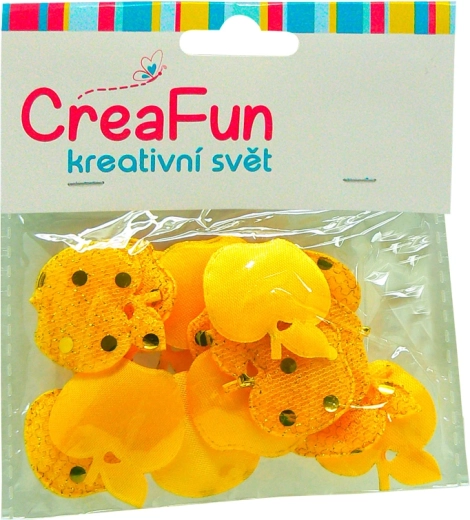 Textilní jablka s 3D puntíky, sada 15 ks (2,8 × 3 cm)