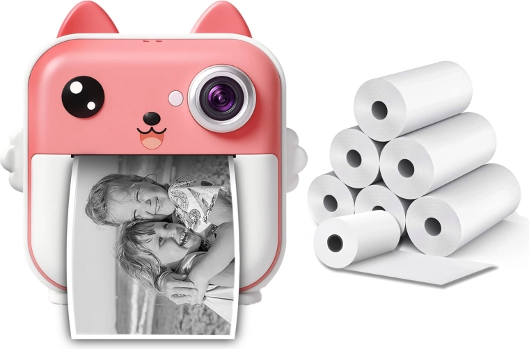 Instantní fotoaparát RENEW FORCE růžový s termotiskem 48 Mpx + 6 rolek papíru