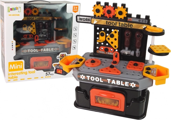 Dětský pracovní stůl s nářadím – 57 dílů
