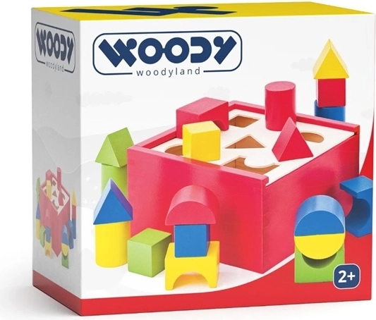 Woody dřevěná vkládací krabička s tvary
