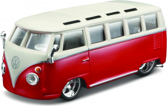 Bburago Volkswagen Van Samba 1:32 červeno‑bílý model