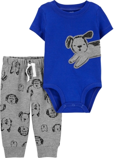 Carter's 2dílný set pro chlapečka Blue Dog – body s krátkým rukávem a tepláky (vel. NB)