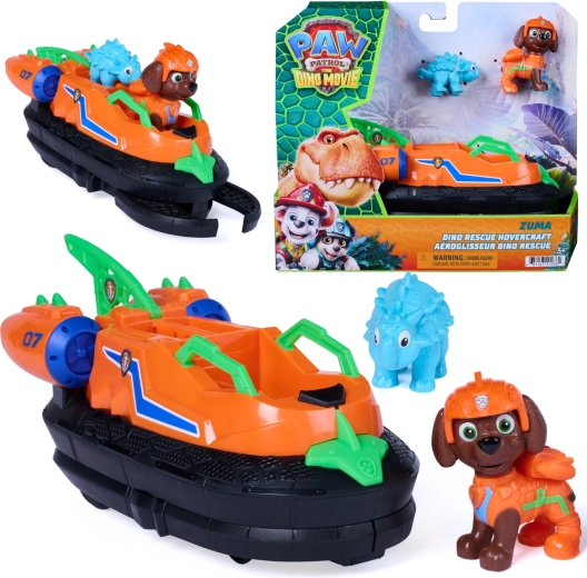 Spin Master Tlapková patrola Dino Rescue – poduškový člun Zuma s figurkami (17,5 cm)