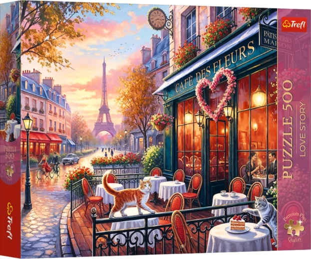 Trefl Premium Plus puzzle 500 dílků Love story: láska v Paříži