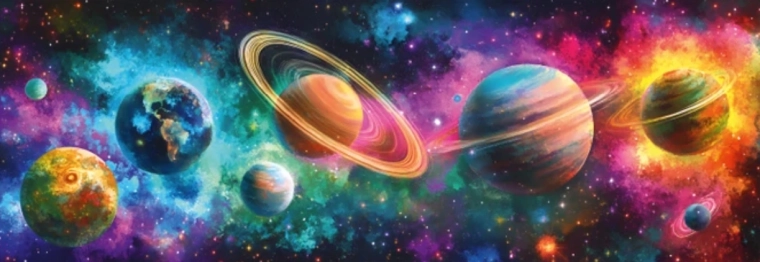 Panoramatické puzzle Barevné planety 150 dílků DINO