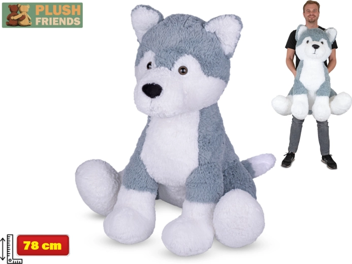 Plyšový pes husky 78 cm sedící – Plush Friends