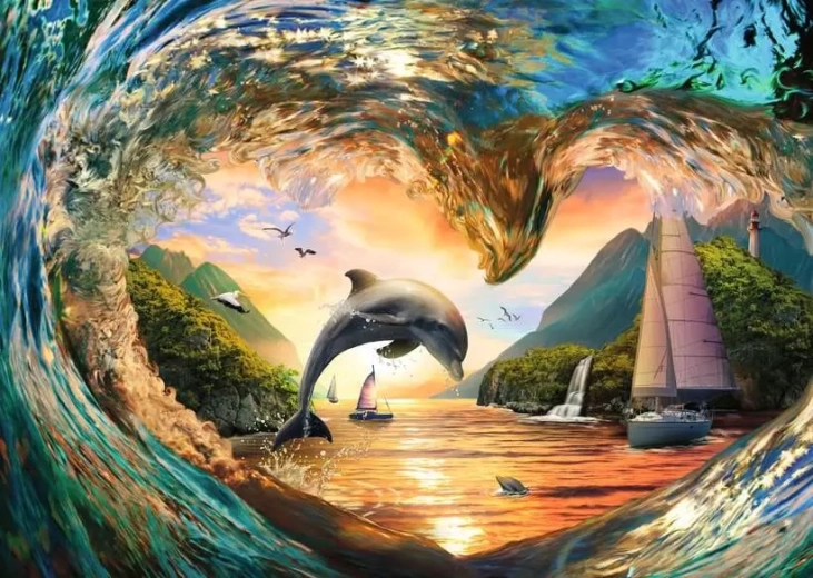 Puzzle Srdce mořských vln 1000 dílků RAVENSBURGER