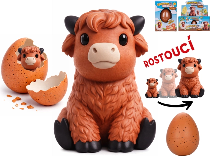 Líhnoucí a rostoucí figurka skotského náhorního skotu