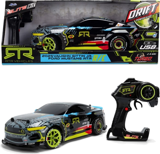 Dálkově ovládaný Ford Mustang RTR 2025 Vaughn Gittin Jr. 1:10 s driftem a Turbo Boost